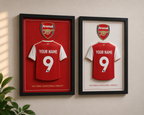 Arsenal personalised 3D printed football shirt frame – red colour – UniLayers UK