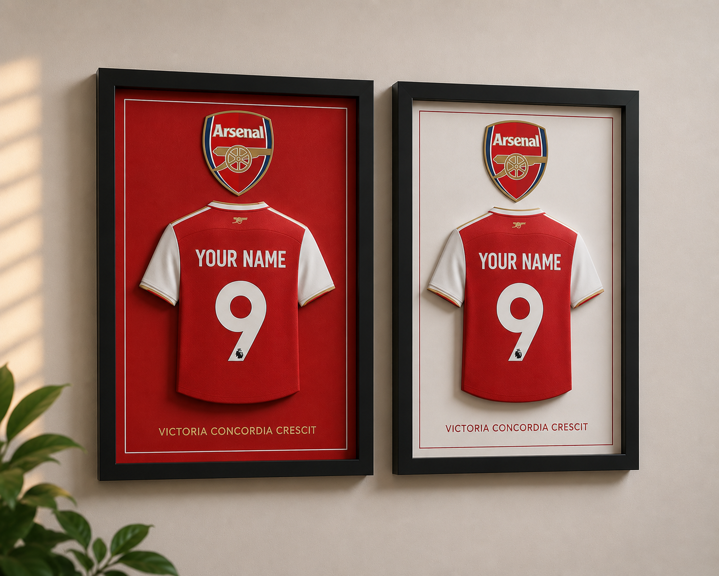Arsenal personalised 3D printed football shirt frame – red colour – UniLayers UK