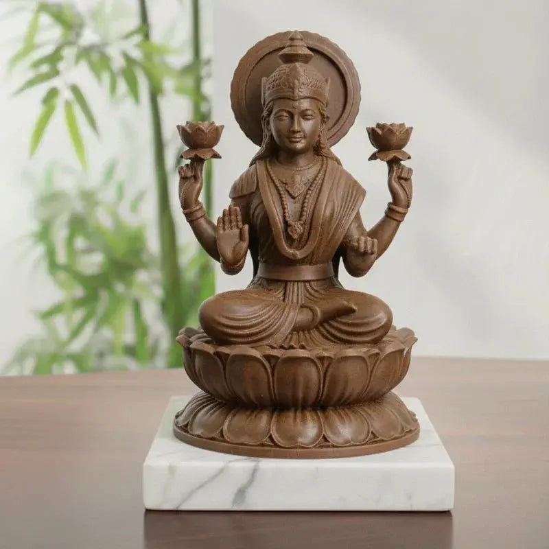 Goddess Mahalakshmi 3D printed idol – beige colour, 5 inch – UniLayers UK