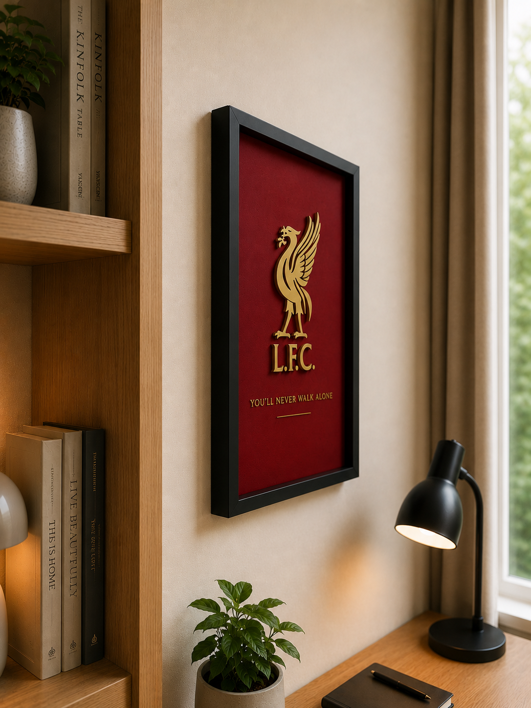 3D Printed Football Club Logo Frame – Gold Crest Wall Art | UK Football Gift
