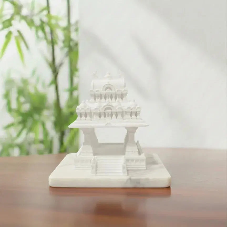 Tabletop mandir structure – beige colour, puja room decor – UniLayers