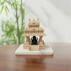 Mini mandir temple side view – black PLA finish, 7 inch
