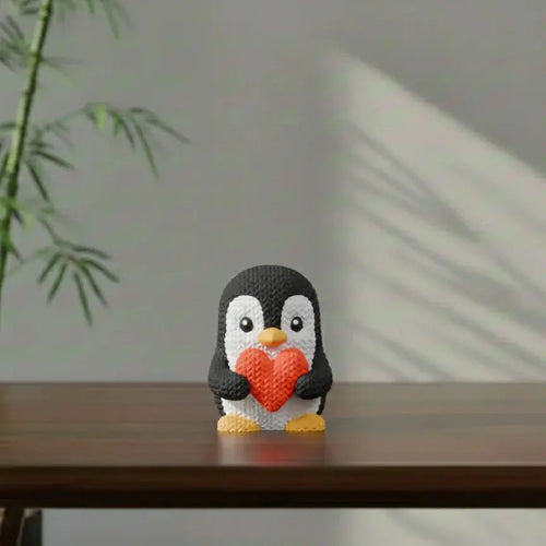 Pippin penguin 3D printed sculpture – black colour – UniLayers UK