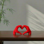 Geometric heart hands sculpture – low-poly 3D printed love art – gray colour – UniLayers UK