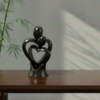 Eternal Bond abstract heart family sculpture – crimson red – UniLayers UK