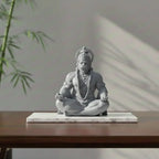 3D printed Hanuman meditating idol – gold colour – spiritual home decor UK