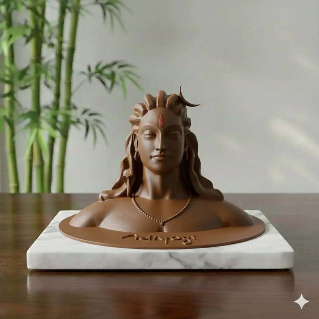 Adiyogi Shiva statue – beige finish, 6 inch, yoga home decor