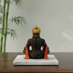 Lord Hanuman 3D printed statue close-up – black and gold – UniLayers