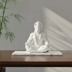 Hanuman meditating statue – beige colour, 7 inch – devotion symbol