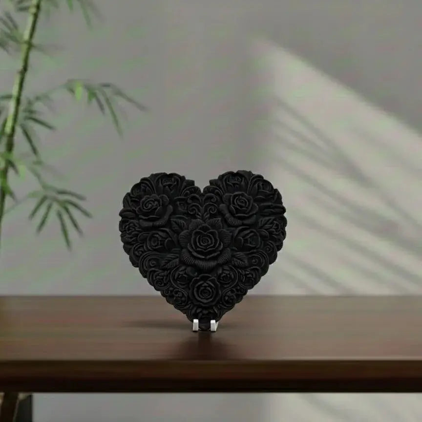 Rose Heart Sculpture – 3D Floral