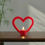 Heart votive candle holder – 3D printed tealight stand – red colour – romantic home decor gift UK – UniLayers