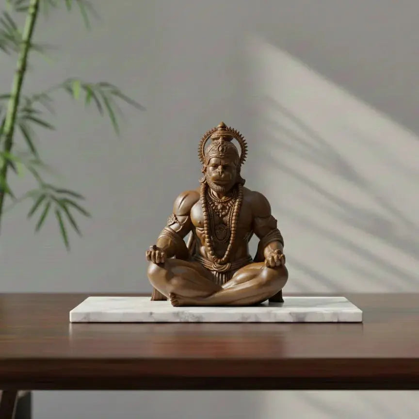 Hanuman idol side profile – brown finish, 8 inch – UniLayers