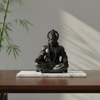 Hanuman meditating 3D printed idol – gray finish, 5 inch – spiritual home decor UK – UniLayers