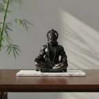 Hanuman meditating 3D printed idol – gray colour, 5 inch – UniLayers UK