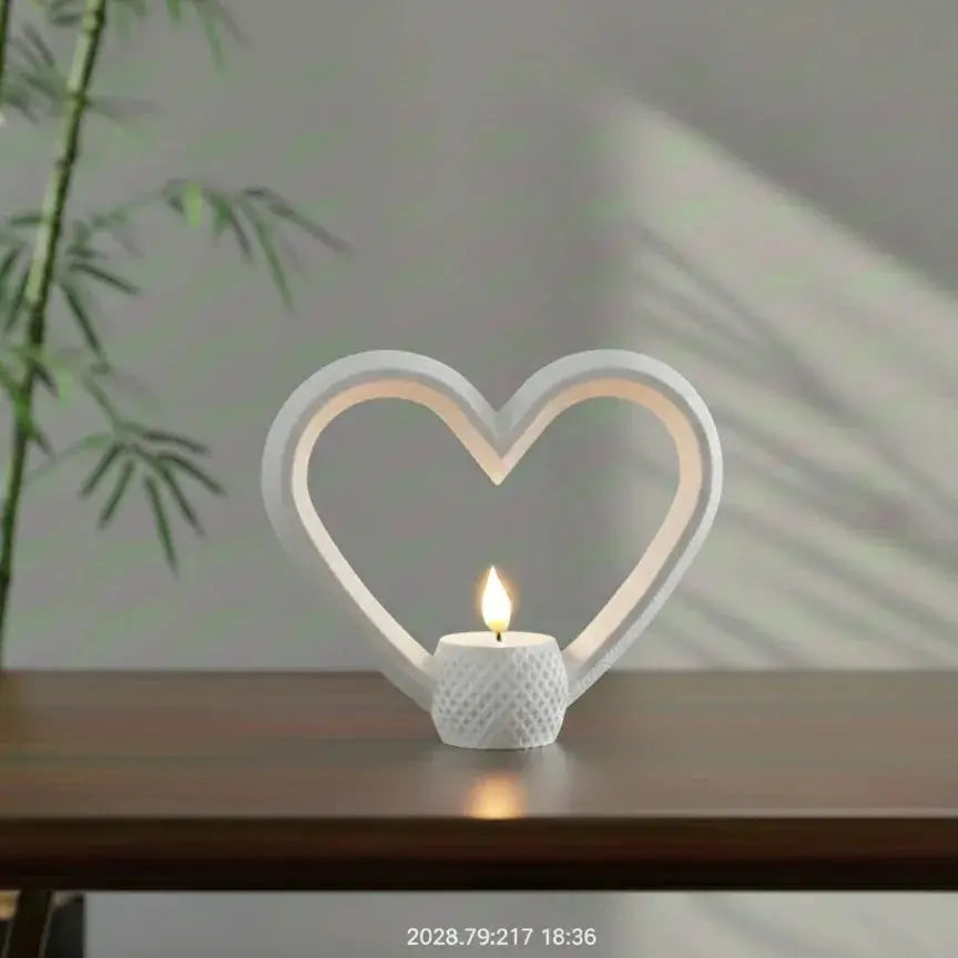 Heart votive candle holder – 3D printed, pink colour – UniLayers UK