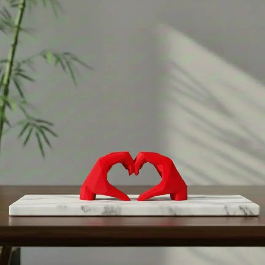 Modern Love: The Geometric Heart-Hands Sculpture