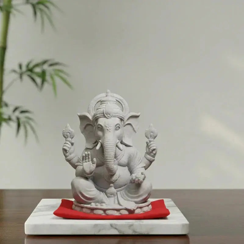 Zen Ganesha 3D printed idol – gray finish, 5 inch – modern sacred art UK – UniLayers