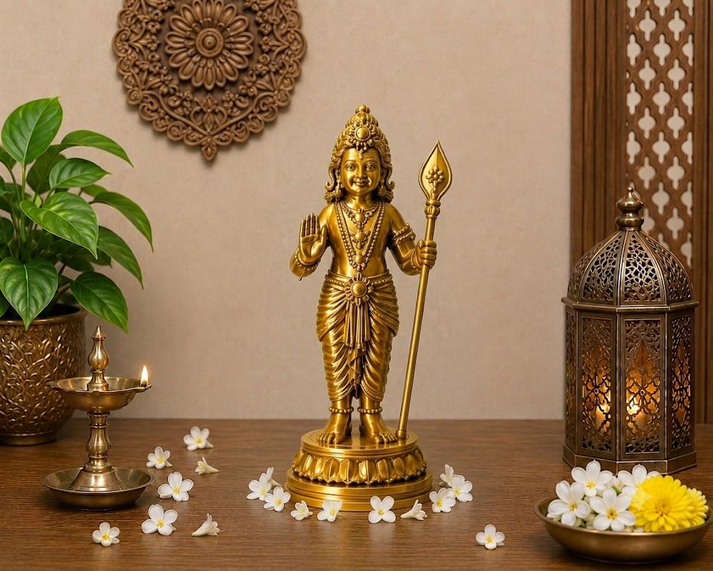 Divine Bala Murugan Resin Idol – Handcrafted Lord Kartikeya Statue