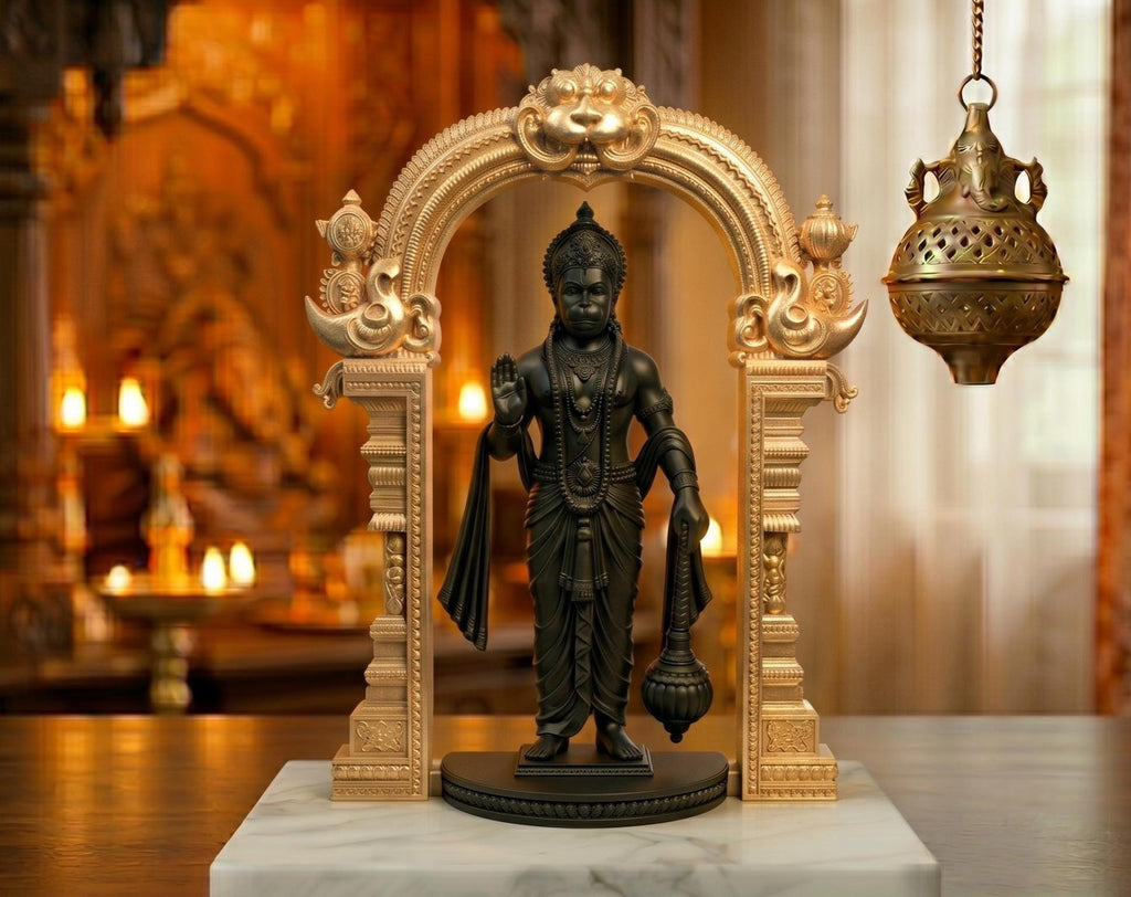 Hanuman Blessing Pose Idol – Handcrafted Spiritual Home Decor 3d printed Statue