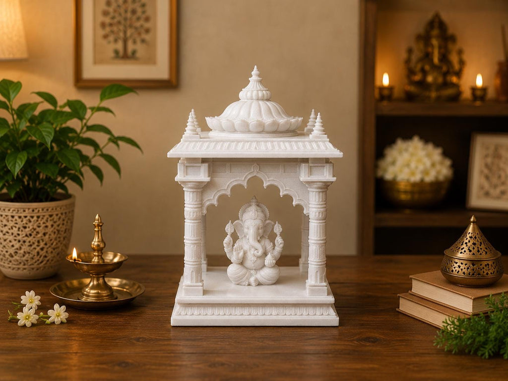 3D Printed Ganesha Mandir | Mini Hindu Temple Decor, Ganpati Shrine