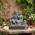 Shiv Parvati Ganesha Nandi divine family statue – 3D printed Hindu idol set – gray colour – puja decor UK – UniLayers