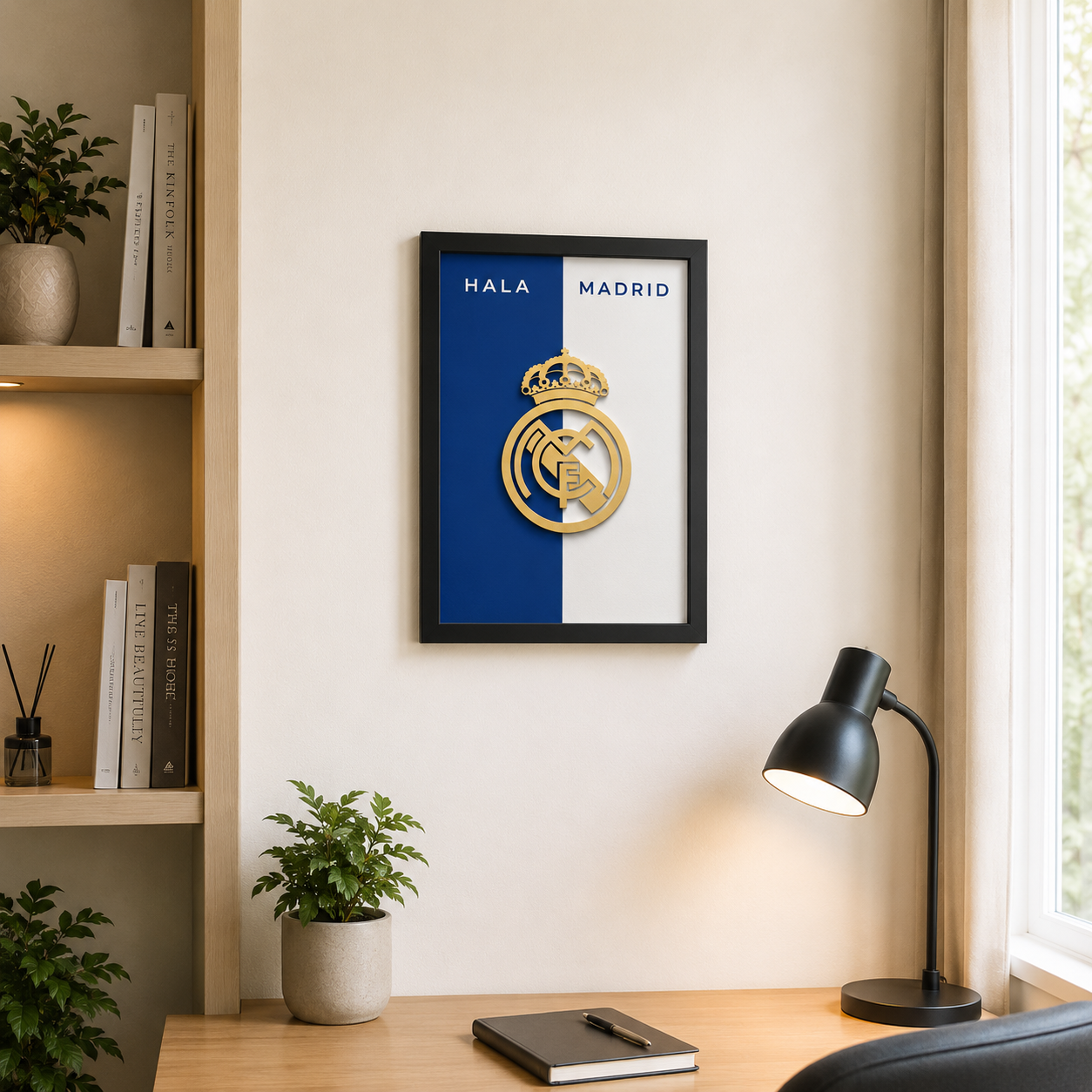 Real Madrid 3D printed gold crest wall art frame – La Liga gift – UniLayers