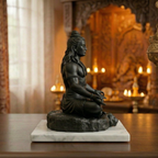 Lord Shiva meditating statue – gray finish, 6 inch – puja room