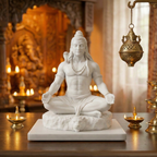 Shiva idol white colour – 7 inch, premium home temple decor